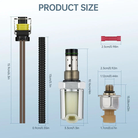 6.0 Power Stroke Injector Pressure Regulator And ICP Sensor Replacement product dimensions and components layout