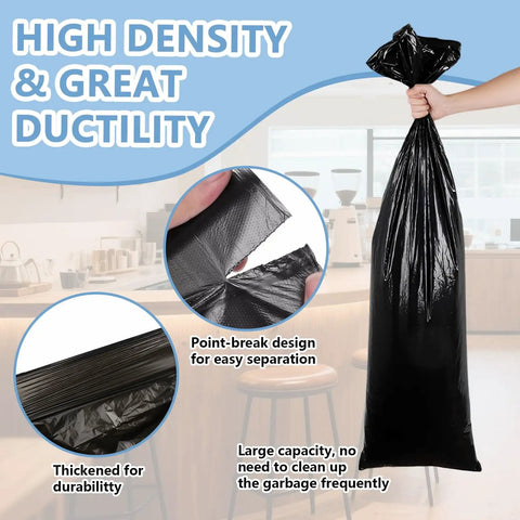 Heavy Duty Knock Box Trash Bags for Commercial Coffee Stations, Leak Proof PE Bags for Grounds with high density features