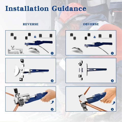 Installation guidance for Tube Bender Kit 90 Degree With Reverse Bender For Copper Aluminum Soft Steel Brass 1/4 To 7/8 Inch
