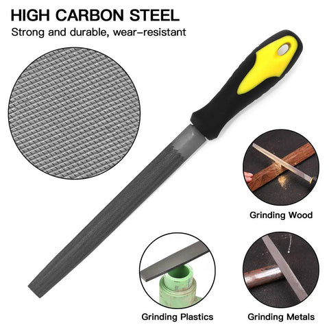 Pro Grade High Carbon Steel 18-Piece File Set With Round, Flat, Half-Round, Triangle And Needle Files For Woodworking Metalworking