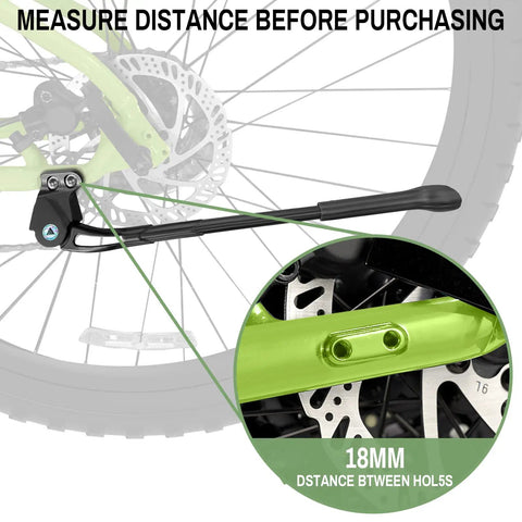 Adjustable 18mm Hole Spacing Bike Kickstand For 24, 26, And 27.5 Inch Mountain Bikes BMX MTB Side Kick Stand Fits 2 Chainstay Holes