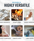 Image showing six uses for Newsprint Packing Paper Sheets For Moving 160 Sheets 27 By 17 Inches 5 Pound Pack Move Like A Pro Protect Dishes And Glassware Made In USA Great For Dish Packing And Glassware Safety: wrapping presents, starting fires, washing windows, protecting surfaces, creating arts, and lining cages.