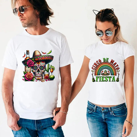 Cinco De Mayo Iron On Transfers Pack For T Shirts And DIY Crafts 10 Sheets DTF Transfers With Dope Bright Colors For Heat Press On Tees