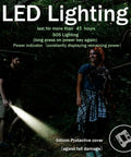 2024 Upgrade Waist Clip Fan Portable Personal Body Cooler with LED lighting, people using flashlight in forest at night