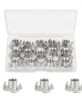 Twenty Pack 5/16-18 Tee Nuts 304 Stainless Steel Four Pronged For Wood Cabinetry Furniture And Rock Climbing Holds
