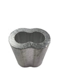 Badass Mil Spec Aluminum Swage Sleeves And Ferrule Clips For Seven Sixteenths Inch Oval Duplex Wire Rope Cable Crimping Loop Fixings Quick Install Heavy Duty Go To Gear Pack, close-up of swage sleeve.