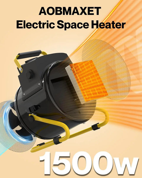 Portable 1500W Electric Outdoor Heater For Patio And Garage 2S Rapid Heating Overheat Protection Thermostat No Fuss Space Heater Outdoor Greenhouse Tent Room Indoor Use
