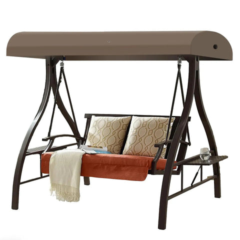 Porch Swing Canopy Top Replacement For Outdoor GCS00229C Beige Shade Cover Direct Fit Weatherproof Sun Shield