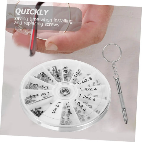 Portable Eyeglass Repair Kit With Mini Screwdriver And Compact Storage Box for Quick Fixes of Glasses Sunglasses and Watches