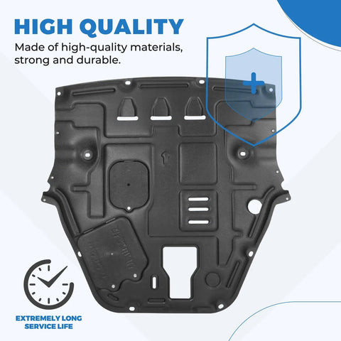 Dang Tough Engine Splash Shield For Kia K5 2021 To 2025 Heavy Duty Under Cover Guard shown from above, featuring thick black plastic construction.