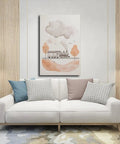 Steam Locomotive Canvas Wall Art Poster For Nursery And Living Room, Minimal Train Decor In Neutral Tones, 12x18 Inch Unframed Print