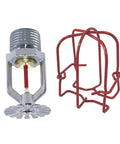 Top Notch Chrome Fire Sprinkler Head Pendant Spray Kit With Half Inch Npt Threading showing sprinkler and heavy duty guard.