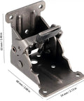 Premium Hella Sturdy Full 8 Pack Set Foldable Steel Brackets Heavy Duty Self Locking Hinges For Tables Beds Cabinets Standard 90 Degree Extension Supports With Secure Mounting Screws close-up of a heavy-duty steel bracket measuring 63x68x54 mm.