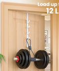 Metal Over The Door Hooks For Hanging And Organizing Purses Coats Hats Towels And Clothes Ideal For Bathroom Closet And Shower Back Of Door Use With Adhesive Mounts And EVA Pads For Door Protection White Two Pack holding weight