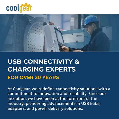 USB connectivity and charging experts at Coolgear, showcasing their technological expertise and innovation in the industry.