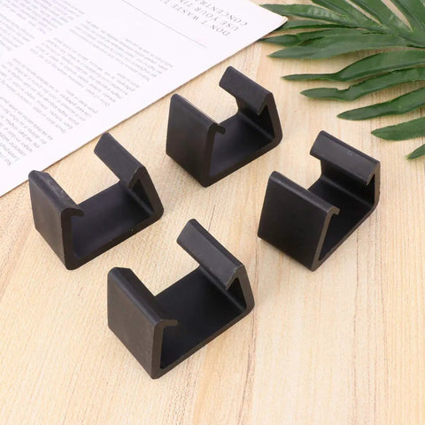 Rattan Furniture Fasteners 4 Pack Sturdy Chair Clips And Sofa Connectors on wooden surface, 2.08 x 1.18 x 1.41 inches
