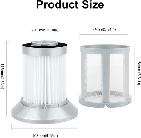 Replacement Vacuum Filters For Zing AeroSwift And PowerForce Bagless Canister Vacuums Fits 2156A 1665 16652 size diagram