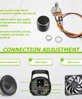 100K Ohm Linear Taper Rotary Potentiometer WH148 With XH 2.54mm 3 Pin Connector Wire Cable And Black Knob Cover Cap