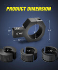 Dimensions of Four Pack Aluminum Mounting Bracket Kit For LED Off Road Light Bars Fits 1 Inch To 2 Inch Tubes Tube Clamp For Roof Roll Cage Holder