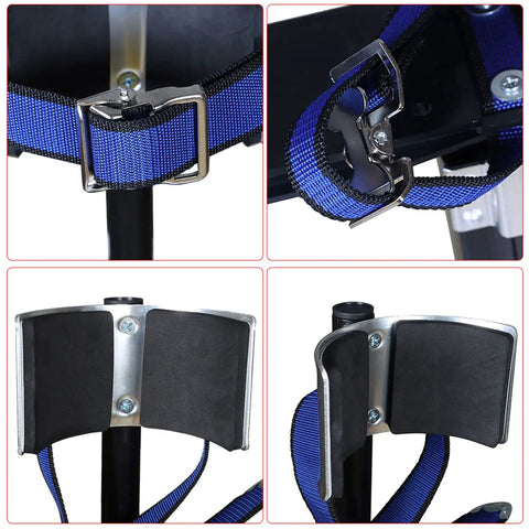 Adjustable Aluminum Drywall Stilts For Painting And Cleaning, 18 To 30 Inch Range, showing secure fit straps and padded supports.