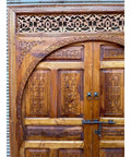 Hand Carved Barn Door Double Doors Brown Finish Custom Size Made To Order Sliding Or Hinged Interior Exterior Front Door Antique And Modern Style For Home Improvement And Rustic Vibe