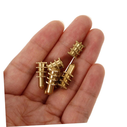 Copper Table Dowel Set For Dining Tables With Pin Hardware Connector Kit For Table Leaves And Dowel Rails, Super Easy Assembly And No Fuss Disassembly, Metal Leaf Latch Plate Holder, Durable Copper Pins in hand