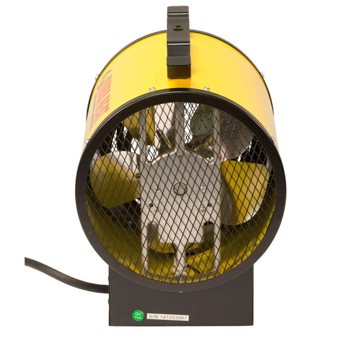 Front view of Heavy Duty 240V Electric Forced Air Heater With Wireless Remote Control 12800 BTU showcasing fan and safety guard.