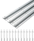 12 Ft Heavy Duty Inverted V Track For 1 Inch OD V Groove Rollers, Galvanized Steel Construction With Weather Resistance, includes anchors