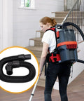Backpack Vacuum Hose Compatible With Popular Backpack Vacuums Like Super Coach And Mode 6 Replacement in use on stairs