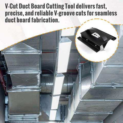 2 Inch V Cut Duct Board Tool For HVAC Foldable Joint Duct Sheet Cutter With V Groove Heavy Duty Sled Frame Black Finish