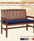Rainproof Outdoor Bench Cushion 48 By 16 Inches With Ties Blue For Patio Furniture Garden Settee Or Porch Pad 3 Year Color Fastness
