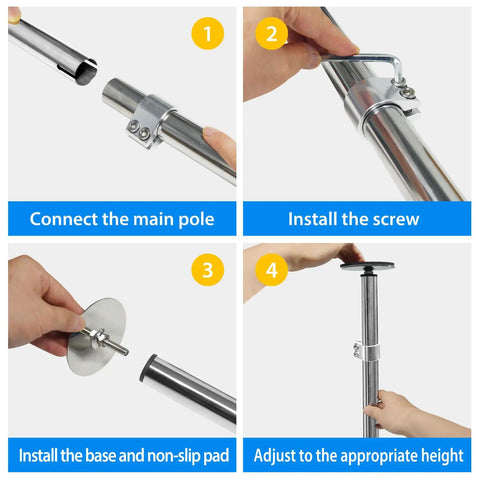 Step-by-step assembly of Undermount Sink Brackets for Kitchen and Bathroom, Stainless Steel Support with Adjustable Legs.