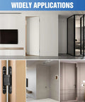 Bisagras ocultas para puertas secretas, 15 Inch 6 Inch 35 Inch 2,5 Inch , con ajuste en tres direcciones, de empalme, con montaje oculto invisible, color negro