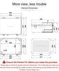 Diagram of IP67 Waterproof Outdoor Electrical Junction Box with internal measurements and mounting plate details, 16.1x12.2x7.1 inches.