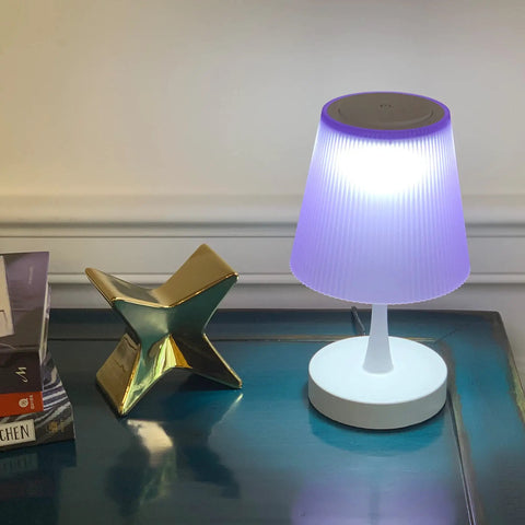 Purple Kids Table Lamp For Bedrooms And Nurseries With USB Charging Port Cute Bedside Nightstand Light 3 Level Touch Dimmer