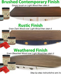 Three furniture finishes using Light Wood Liquid Wood Finish 16oz Pint That Looks Like Real Wood And Feels Like The Real Thing With 66 Percent Recycled Wood Content Paintable Woodgrain Coating For Furniture Decor Projects And Restoration