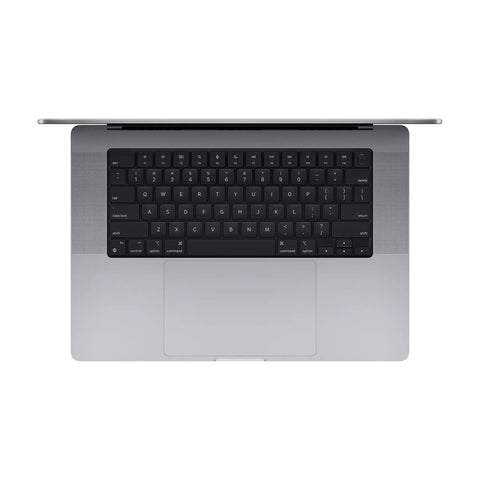 2023 MacBook Pro Laptop Featuring Sick M2 Pro Specs And Smooth 16 Inch Retina XDR Screen 16GB Memory 1TB Fast Storage In Clean Space Gray Build Different For Creators Who Demand Top Tier Workflow And Zero Hassle All Week Long - top view of keyboard and touchpad.
