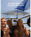Versa Brella Firebrick Clamp On Shade Umbrella With UPF 50 Plus Protection over people in bleachers