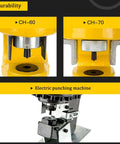 Close-up of CH-60 and CH-70 hydraulic machines, highlighting Square Hole Punch Die Set For CH-70 Hydraulic Punching durability and design.