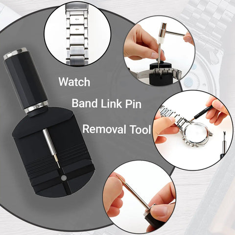 Watch Link Removal Kit 19 In 1 For Strap Length Adjustment At Home Diy Gear With Removal Tool Hammer Cleaning Cloth Spare Needle