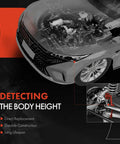 Diagram showing ride height level sensor detecting body height for 2004-2006 GM SUVs, Escalade, Tahoe, Yukon, Suburban.