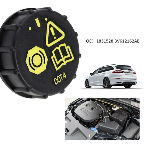 Brake Fluid Reservoir Cap and Anti Spill Cover for Ford Focus, Mondeo, C-Max, S-Max, OE 1831528 BV612162AB image