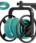 Rotating 360 Degree Garden Hose Reel Wall Mounted Outdoor Heavy Duty Metal Water Hose Holder With 125 Feet Of 5/8 Inch Hose