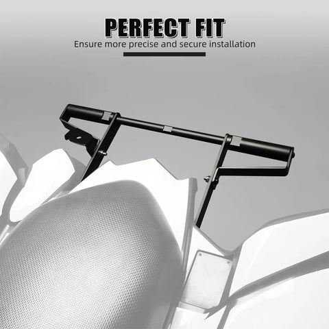 Rugged Rear Grab Bar For Yamaha Raptor 700 2006 2026, Aircraft Grade Aluminum, shown on ATV for precise installation.