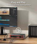 8 Port 2.5Gb Ethernet Switch With 10Gb SFP Uplink For NAS, Gaming And PC on desk, silent aluminum housing, unmanaged