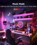 DreamColor 50ft LED Strip Lights With Remote, Rainbow Chasing Colors, Music Sync Mood Vibe in gaming room setup