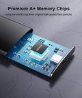 256GB USB 3.1 Type C External SSD Drive Portable Solid State Storage Up To 500MB Per Second For PC Mac Android Game Console And More Ideal For Photo Video Backup And On The Go showing internal memory chips