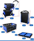 Dope Two Tier Collapsible Shopping Cart With Two Storage Crates And 360 Degree Swivel Wheels dimensions and features