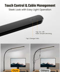 Eye Friendly LED Desk Lamp With 360 Degree Flexible Gooseneck Clamp On Light For Home Office And Dorm, Black, touch control