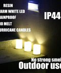 Outdoor IP44 Flameless LED Pillar Candles Set Of 3 With Remote And Timer Warm White Weather Resistant Plastic Candles glowing